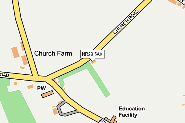 NR29 5AX map - OS OpenMap – Local (Ordnance Survey)