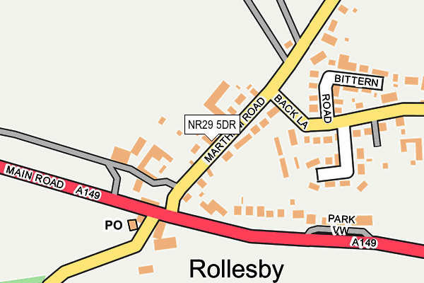 Map of HALL FARM ROLLESBY LIMITED at local scale