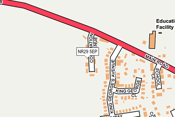 NR29 5EP map - OS OpenMap – Local (Ordnance Survey)