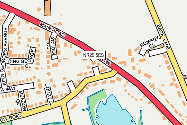 NR29 5ES map - OS OpenMap – Local (Ordnance Survey)