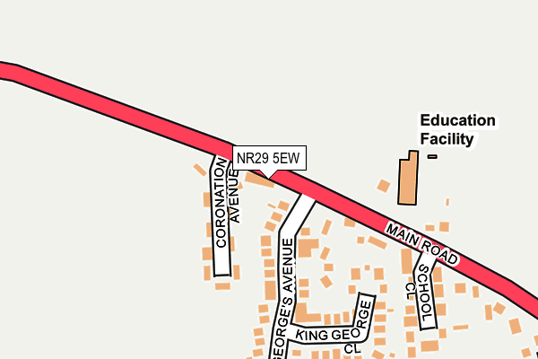 NR29 5EW map - OS OpenMap – Local (Ordnance Survey)
