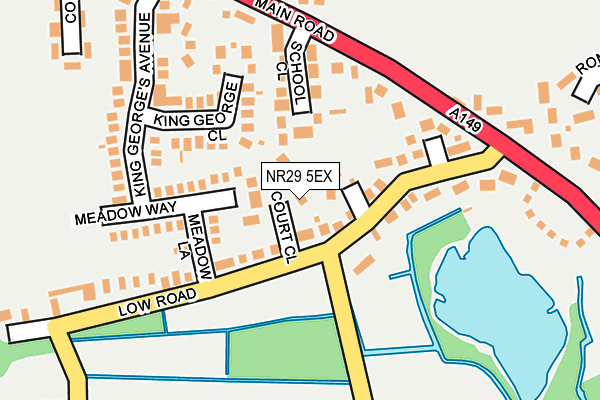 NR29 5EX map - OS OpenMap – Local (Ordnance Survey)