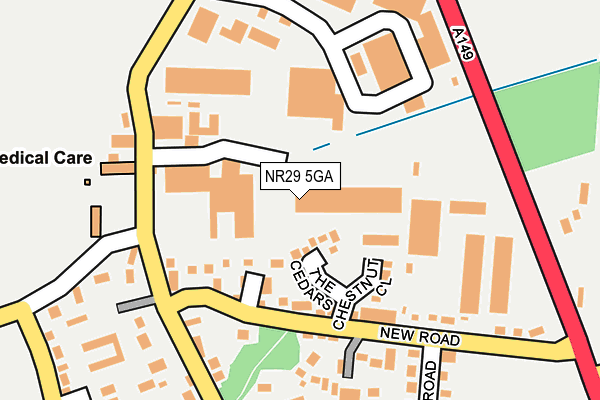 NR29 5GA map - OS OpenMap – Local (Ordnance Survey)