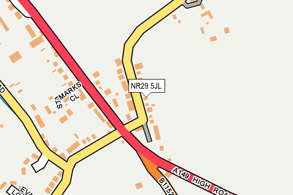 NR29 5JL map - OS OpenMap – Local (Ordnance Survey)