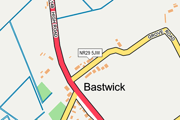 NR29 5JW map - OS OpenMap – Local (Ordnance Survey)