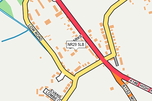 NR29 5LB map - OS OpenMap – Local (Ordnance Survey)