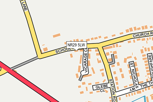 NR29 5LW map - OS OpenMap – Local (Ordnance Survey)
