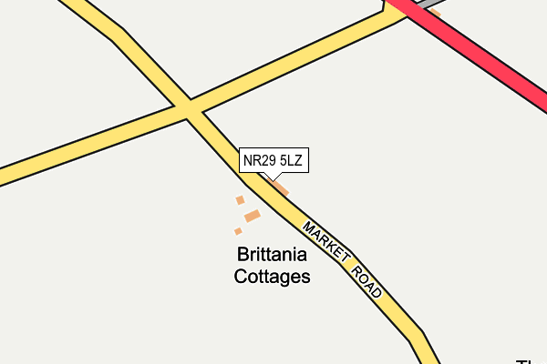 NR29 5LZ map - OS OpenMap – Local (Ordnance Survey)