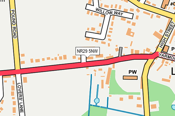 NR29 5NW map - OS OpenMap – Local (Ordnance Survey)