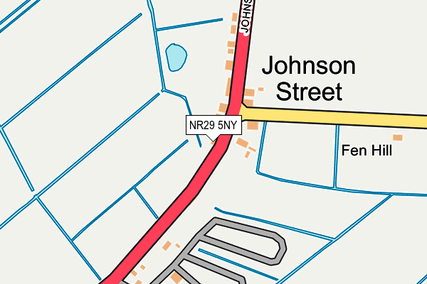 NR29 5NY map - OS OpenMap – Local (Ordnance Survey)