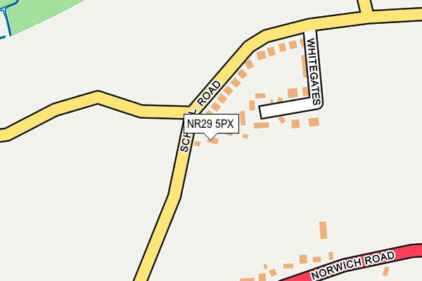 NR29 5PX map - OS OpenMap – Local (Ordnance Survey)