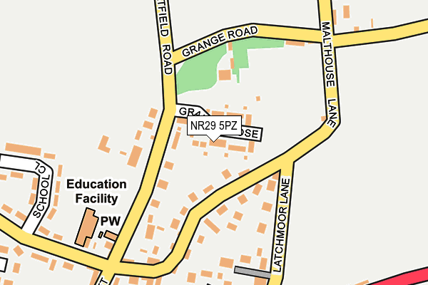 NR29 5PZ map - OS OpenMap – Local (Ordnance Survey)