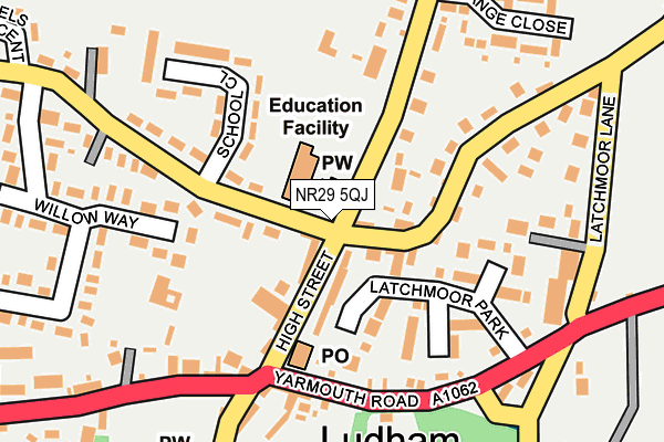 NR29 5QJ map - OS OpenMap – Local (Ordnance Survey)
