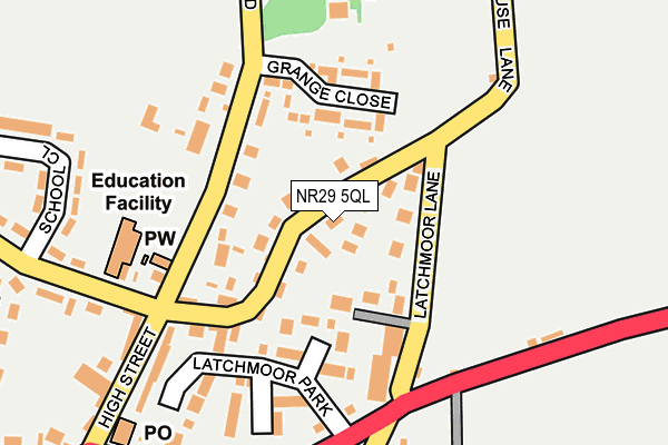 NR29 5QL map - OS OpenMap – Local (Ordnance Survey)