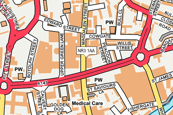 NR3 1AA map - OS OpenMap – Local (Ordnance Survey)