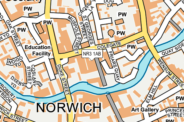 NR3 1AB map - OS OpenMap – Local (Ordnance Survey)