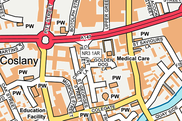NR3 1AR map - OS OpenMap – Local (Ordnance Survey)