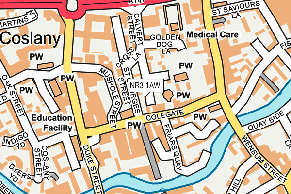 NR3 1AW map - OS OpenMap – Local (Ordnance Survey)