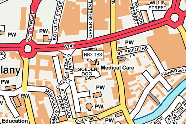 NR3 1BS map - OS OpenMap – Local (Ordnance Survey)
