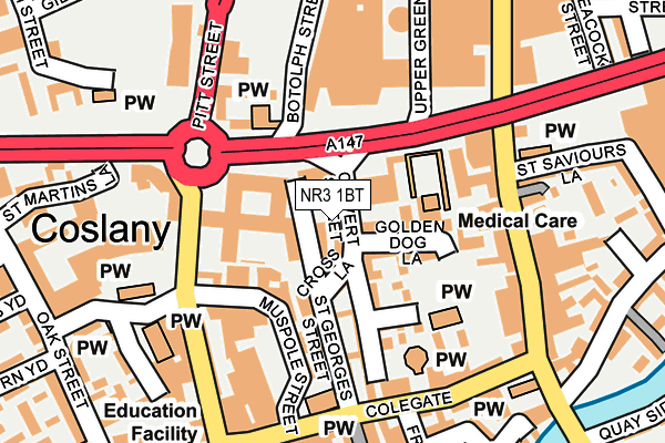 NR3 1BT map - OS OpenMap – Local (Ordnance Survey)