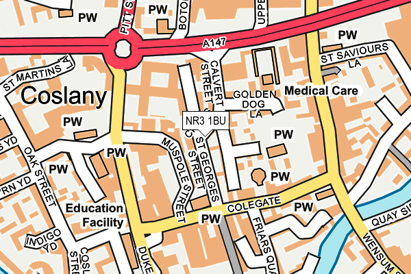 NR3 1BU map - OS OpenMap – Local (Ordnance Survey)