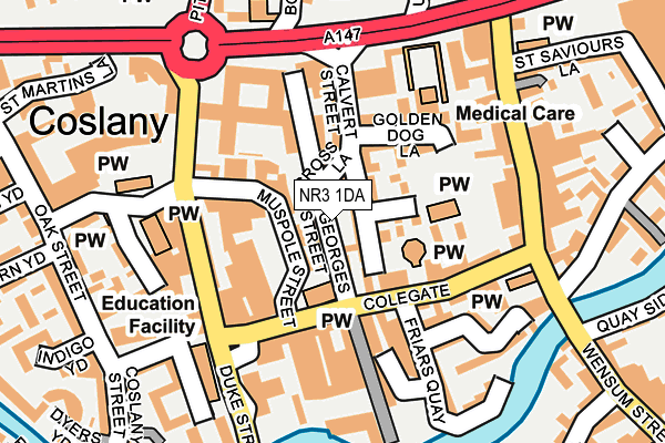 NR3 1DA map - OS OpenMap – Local (Ordnance Survey)