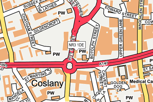NR3 1DE map - OS OpenMap – Local (Ordnance Survey)