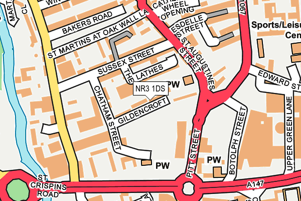 NR3 1DS map - OS OpenMap – Local (Ordnance Survey)