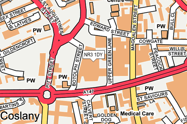 NR3 1DY map - OS OpenMap – Local (Ordnance Survey)