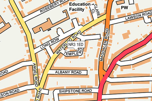 NR3 1ED map - OS OpenMap – Local (Ordnance Survey)