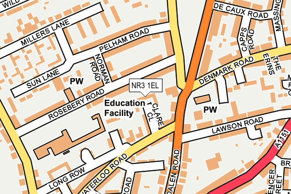 NR3 1EL map - OS OpenMap – Local (Ordnance Survey)