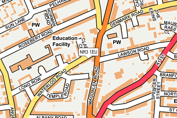 NR3 1EU map - OS OpenMap – Local (Ordnance Survey)