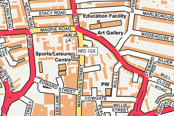 NR3 1GX map - OS OpenMap – Local (Ordnance Survey)