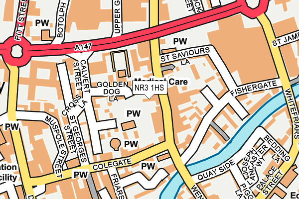 NR3 1HS map - OS OpenMap – Local (Ordnance Survey)