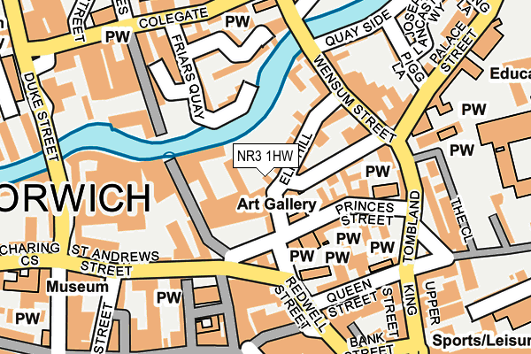 NR3 1HW map - OS OpenMap – Local (Ordnance Survey)