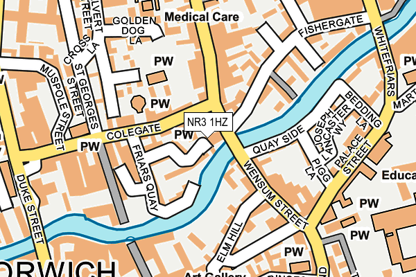 NR3 1HZ map - OS OpenMap – Local (Ordnance Survey)