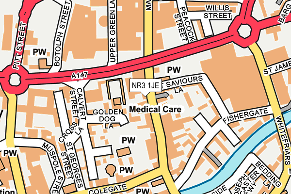 NR3 1JE map - OS OpenMap – Local (Ordnance Survey)
