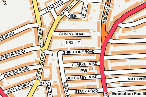 NR3 1JZ map - OS OpenMap – Local (Ordnance Survey)