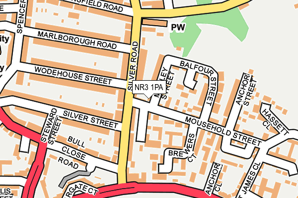 NR3 1PA map - OS OpenMap – Local (Ordnance Survey)