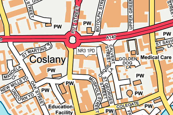 NR3 1PD map - OS OpenMap – Local (Ordnance Survey)