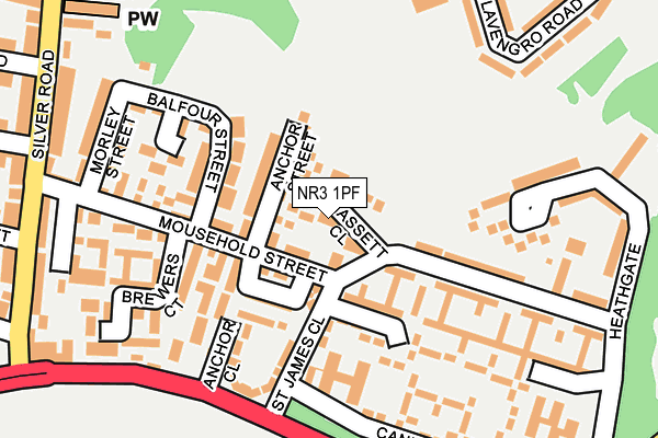 NR3 1PF map - OS OpenMap – Local (Ordnance Survey)