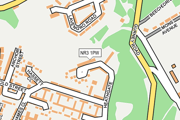 NR3 1PW map - OS OpenMap – Local (Ordnance Survey)