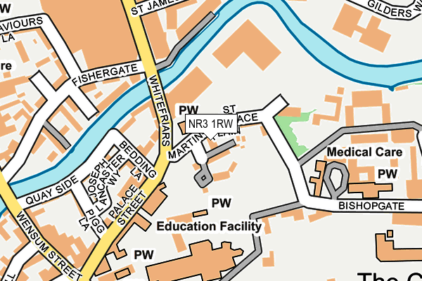 NR3 1RW map - OS OpenMap – Local (Ordnance Survey)