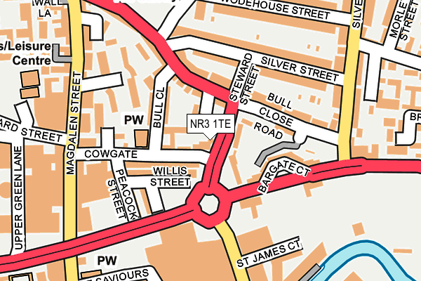 NR3 1TE map - OS OpenMap – Local (Ordnance Survey)