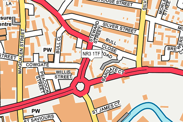 NR3 1TF map - OS OpenMap – Local (Ordnance Survey)