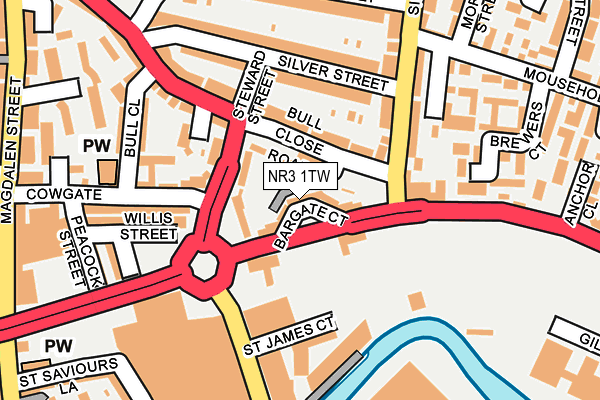 NR3 1TW map - OS OpenMap – Local (Ordnance Survey)