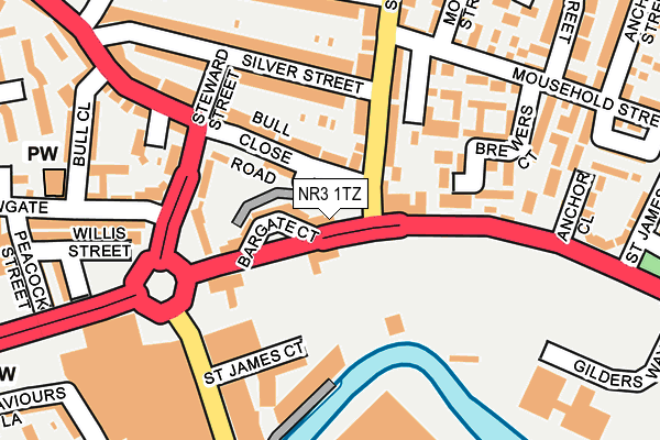 NR3 1TZ map - OS OpenMap – Local (Ordnance Survey)