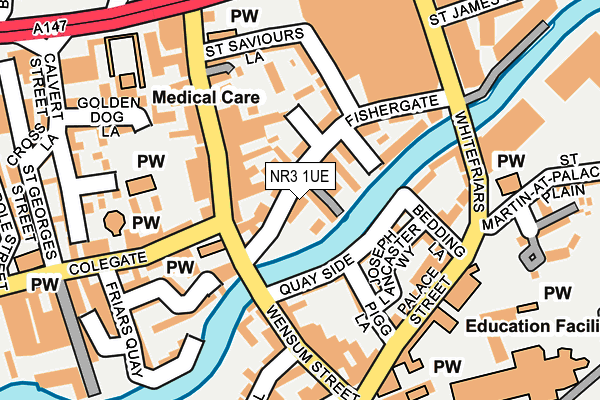 NR3 1UE map - OS OpenMap – Local (Ordnance Survey)