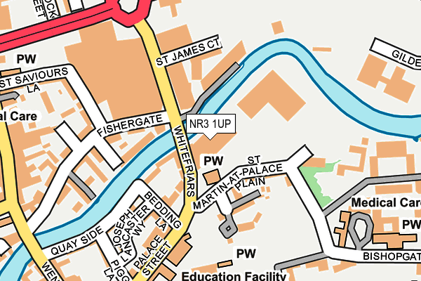 NR3 1UP map - OS OpenMap – Local (Ordnance Survey)