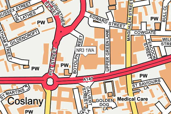 NR3 1WA map - OS OpenMap – Local (Ordnance Survey)